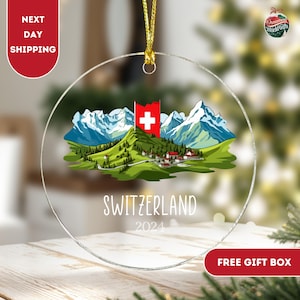 Switzerland Ornament, Switzerland Souvenir, Switzerland Christmas Ornament, Personalized Ornament, Switzerland Custom Ornament, Switzerland