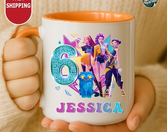 Custom Huntrix Birthday Girl Mug, Personalized Kpop Demon Hunter Mug, Gift For Huntrix Fan, Mira Rumi Zoey Mug, Huntrix Mug Birthday Gift