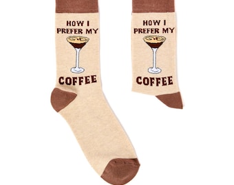 ユニセックス「How I Prefer My Coffee」ソックスギフトセット | 1足 | コットンリッチソックス | プレミアムギフト