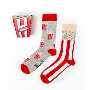 Set de regalo de calcetines de palomitas de maíz unisex / Regalo / 2 pares / Calcetines ricos en algodón / Regalo premium