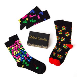 Unisex Retro Funky Socks Gift Set | Gift | 3 Pair | Cotton Rich Socks | Premium Gift