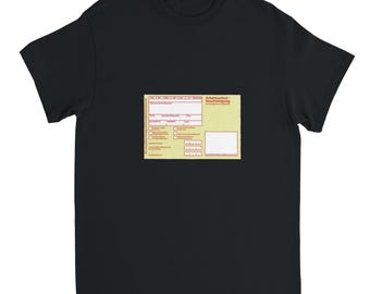 yellow slip shirt, funny shirt, tiktok meme shirt, certificate of unwillingness to work, sick note work shirt, working time fraud shirt