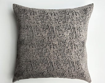 Taupe Black Zebra Pillow Cover, Animal Print Cushion, Modern Safari Throw Pillow, Neutral Woven Pillowcase, Luxury Decorative Home Decor