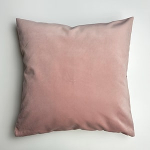 Luxurious Blush Pink Velvet Throw Pillow Cover, Euro Sham or Lumbar Pillow, Soft Pink Velvet Cushion, Customizable Home Decor Accent