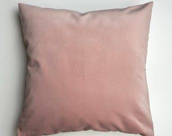 Luxurious Blush Pink Velvet Throw Pillow Cover, Euro Sham or Lumbar Pillow, Soft Pink Velvet Cushion, Customizable Home Decor Accent