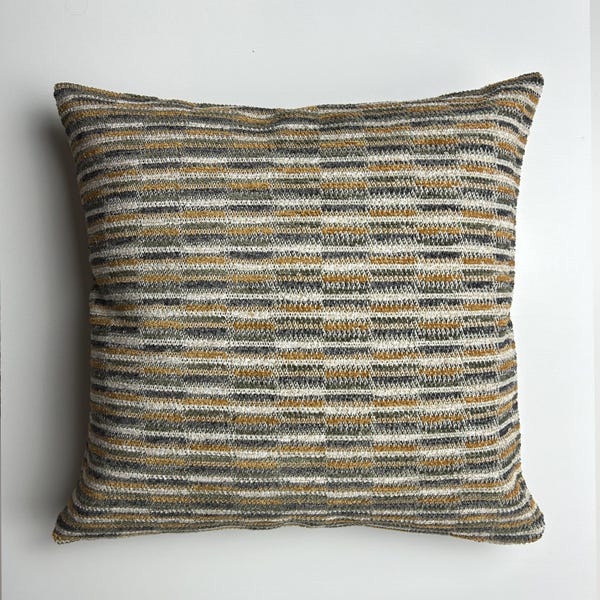 Funda de almohada moderna tejida a rayas, cojín texturizado con acento en tonos terrosos para sala de estar o sofá, almohada lumbar decorativa estilo bohemio