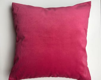 Magenta Throw Pillow Cover, Soft Velvet Fuchsia Cushion, Accent Lumbar for Sofa, Living Room or Bedroom Pink Euro Sham 26x26 24x24 22x22