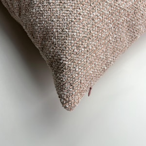 Beige Pink Soft Pillow Cover, Large Euro Sham, Modern Lumbar Throw Pillow, 18x18, 20x20, 22x22, 24x24, 26x26, 14x24 Cozy Neutral Cushion