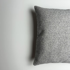 Grey White Woven Custom Cushion Cover, Gray Accent Cushion for Couch, Bed or Sofa, Designer Boho Pillow Decor, Neutral Euro Sham for Gift