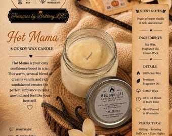 Hot Mama - Frasco de vidrio de 237 ml