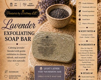 Jabón exfoliante de lavanda en barra