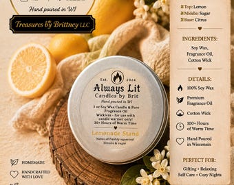 Puesto de limonada - Lata de aluminio de 85 g (3 oz) sin mecha
