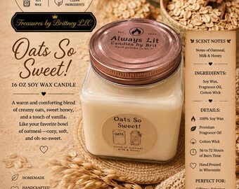 Avena dulce - Tarro de vidrio de 454 g (16 oz)