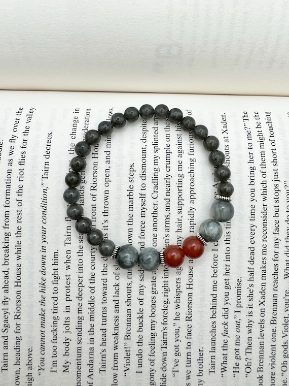 FOURTH WING Liam Mairi Inspired Crystal Bracelet Bookish Energy