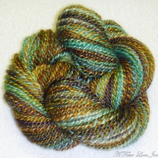 Wensleydale and Silk - Handspun - 2 ply - 132 yards - Knitting - Weaving - Crochet - Fiber Arts - Mixed Media - Textile Arts