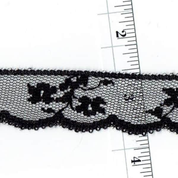 Bordure en dentelle noire de 2,5 cm (1 po.) de largeur (368 m)