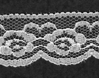 1 inch WHITE lace trim 25yds