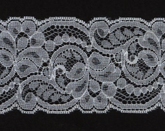 2" wide White flat lace trim 22 yds   (3371)