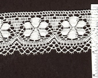 White Cotton lace trim 2 inches wide  9 yds (D626)