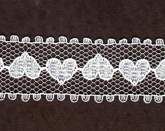 Sweetheart white/white lace trim 1 inch wide 30 yds