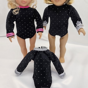Long sleeve leotard for 18 inch doll, stretch leotard, velvet stretch leotard, gymnastic doll outfit, doll top, gifts for girls, kids gifts