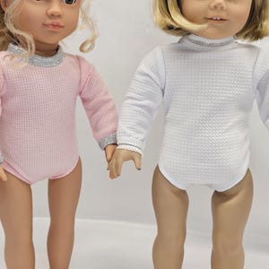 Long sleeve leotard for 18 inch doll, stretch leotard, gymnastic outfit for doll, doll top, gifts for girls, kids gifts