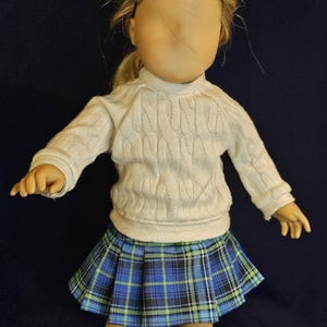 Cozy cable knit tan sweater, doll fisherman sweater, doll clothes, doll outfit, gift for girl, gift for kid