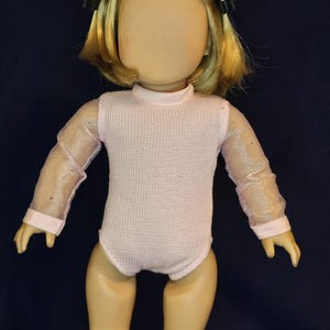 Long sleeve leotard for 18 inch doll, stretch leotard, gymnastic outfit for doll, doll top, gifts for girls, kids gifts