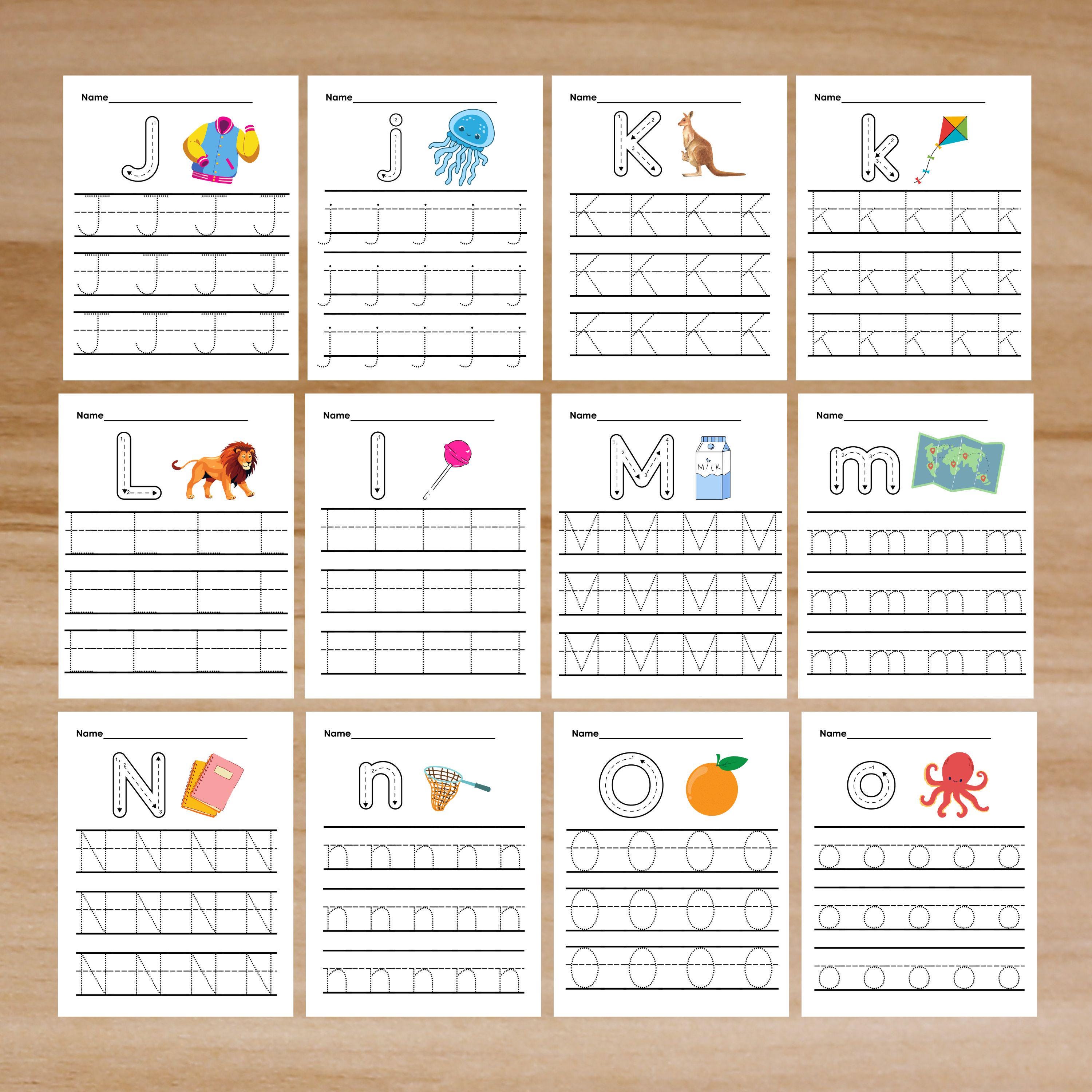 Tracing Letters Handwriting Activity Worksheets for Kids Trace and ...