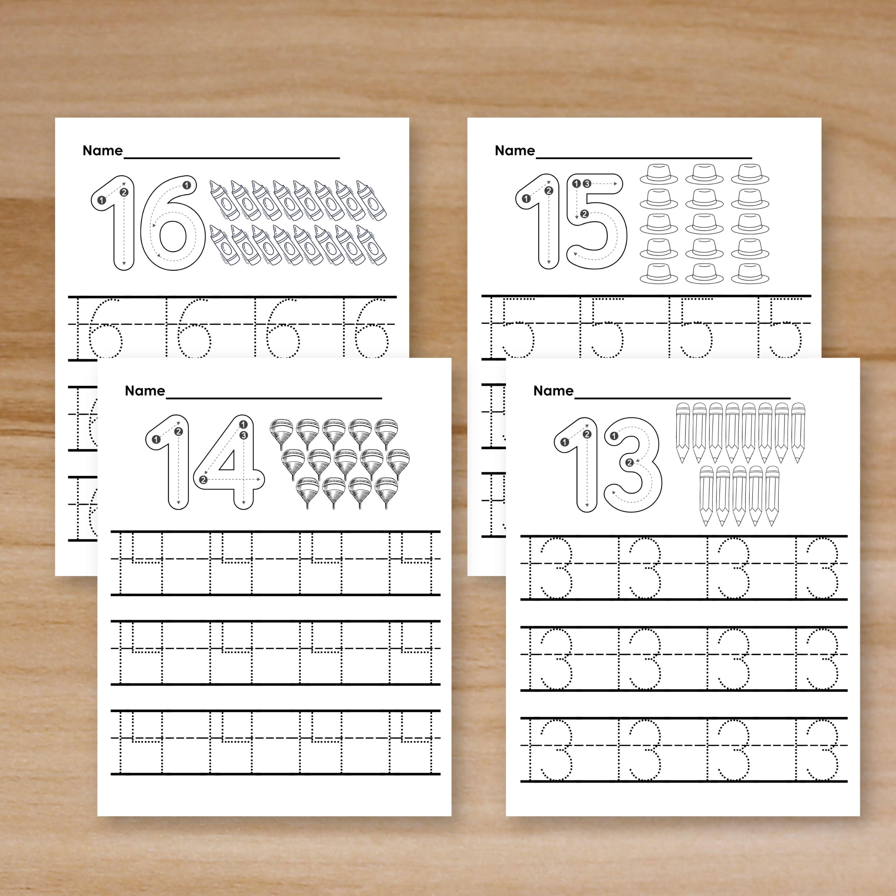 Number Tracing Printable Worksheets for Prek Handwriting Practice ...