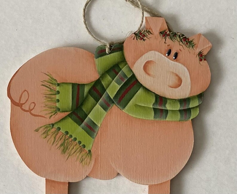Pink Pig Tree Ornament, Decoration for Pig Lovers, Tree Trimmer