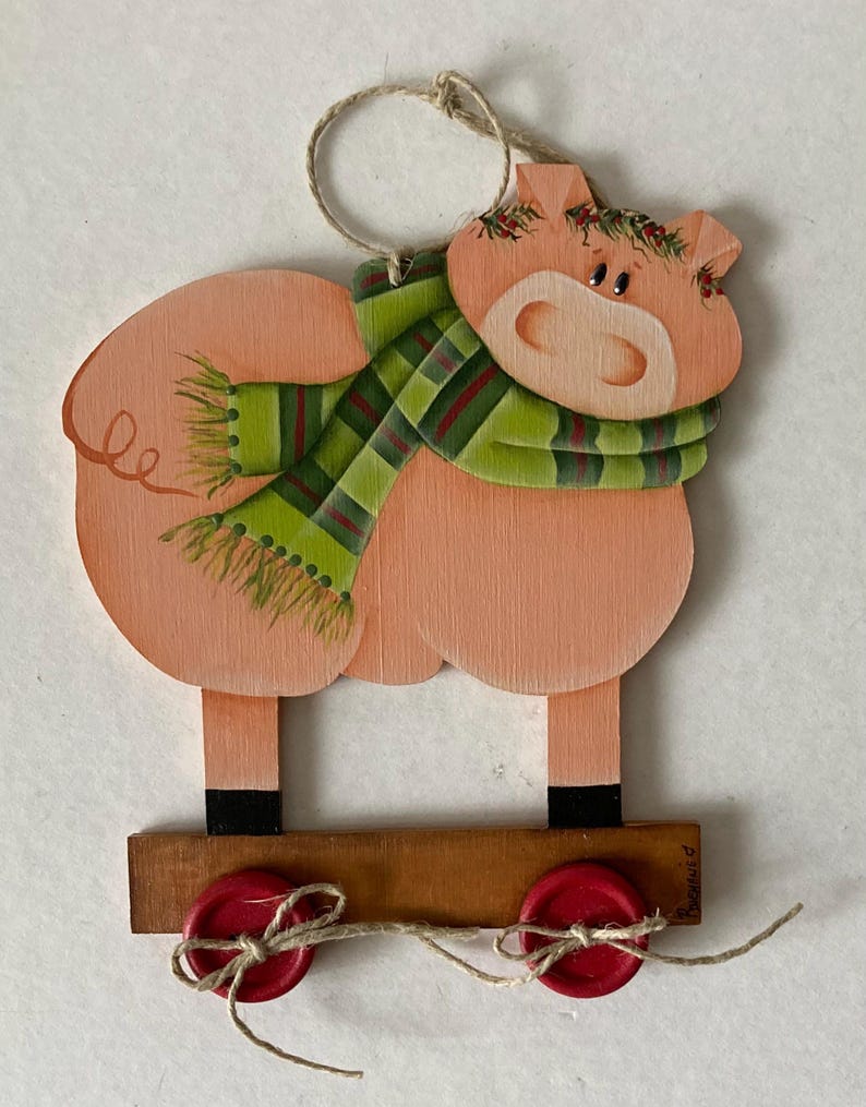 Pink Pig Tree Ornament, Decoration for Pig Lovers, Tree Trimmer