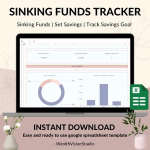 Sinking Funds Tracker Spreadsheet, Google Sheets Savings Tracker, Personal Finance Planner, Cash Savings Spreadsheet, Saving Dashboard