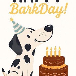 Cartão de aniversário com um cachorro