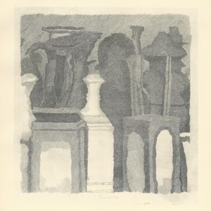 Giorgio MORANDI, SIGNED and dated limited edition lithograph, "Still Life with Very Thin Lines" approved by the artist, Rare