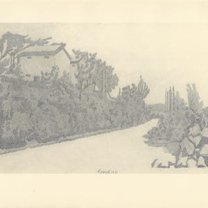 Giorgio MORANDI, SIGNIERTE und datierte Lithographie in limitierter Auflage, ""The White Road"" vom Künstler genehmigt, Selten."