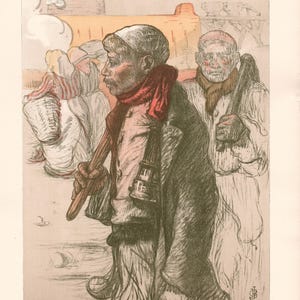 J. G. Besson, Original 1898 Colour Lithograph, Au Pays Noir