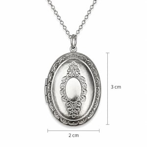 Vintage Floral Locket Necklace, Stainless Steel Photo Locket, Oval Opening Pendant, Gothic Boho Jewelry, Gift for HerA ntique Style Boho