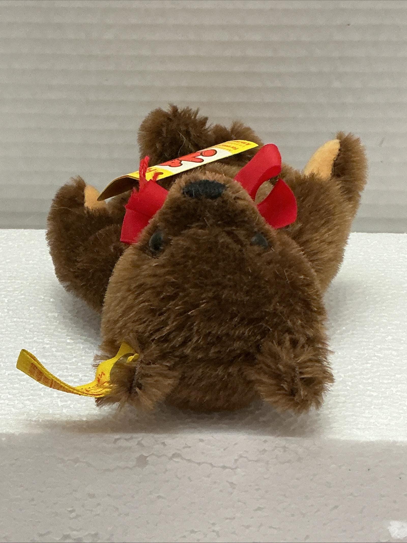 STEIFF 7” TEDDY BEAR W/red Ribbon Original Tags 0206/18 Brown