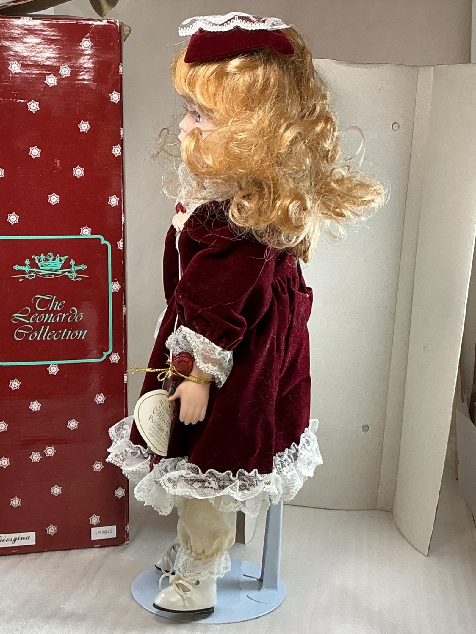 Leonardo Collection Porcelain Doll W/stand & Tag in Original Box