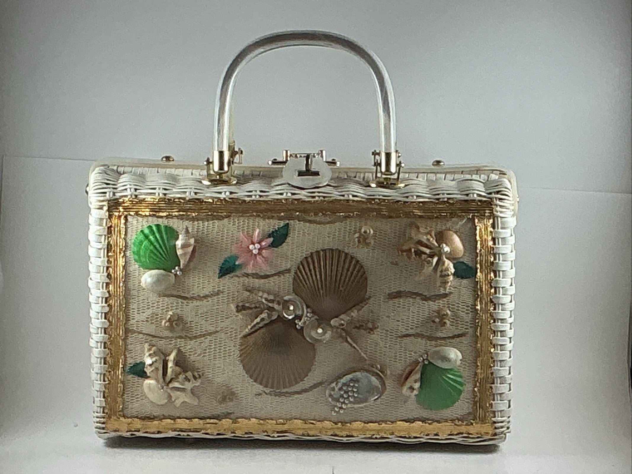 Gold Wicker Crossbody Bag