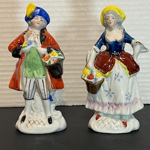 Vintage Set of Occupied Japan Colonial Man and Women Figurines