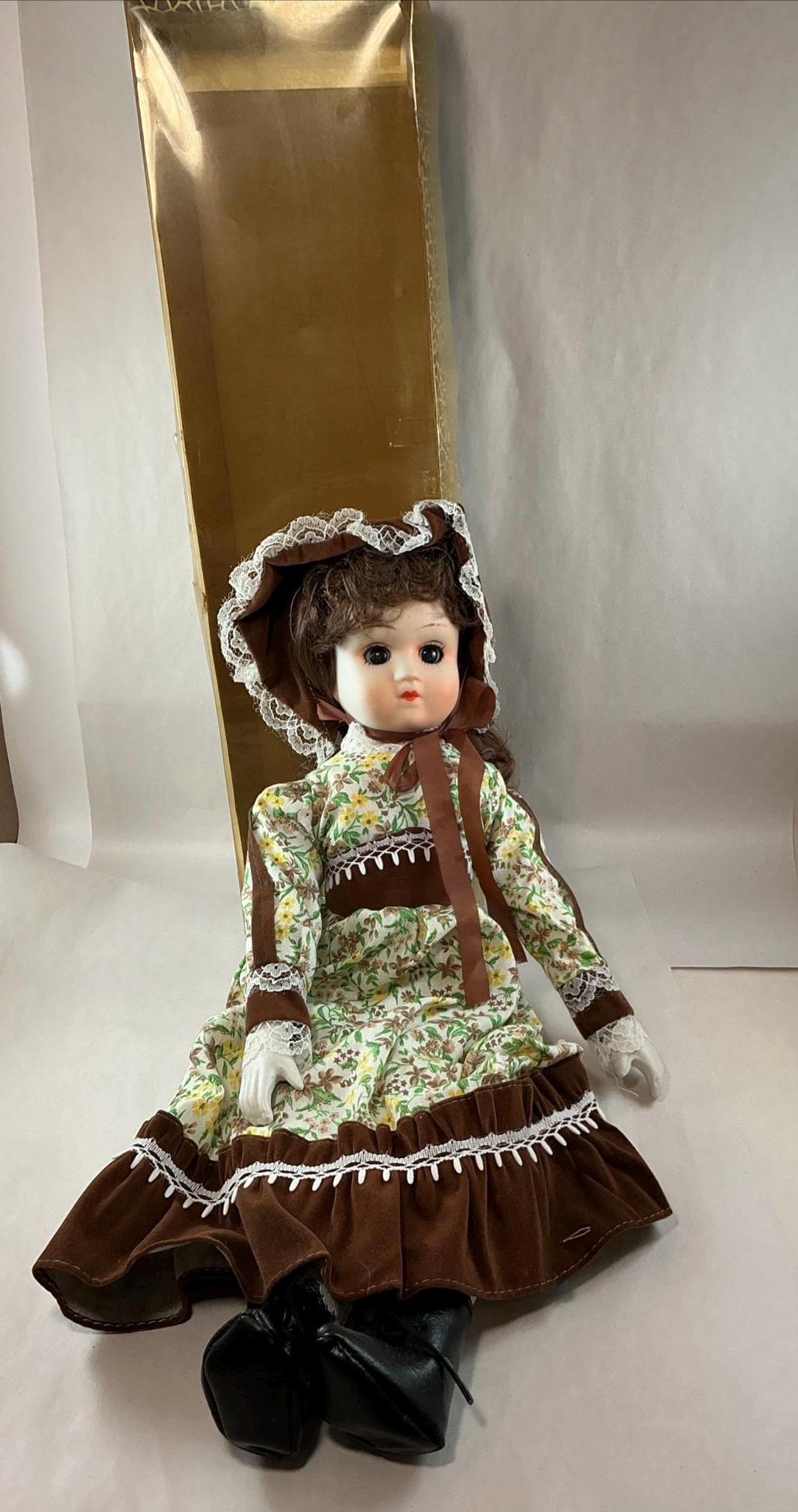 Vintage Bisque Porcelain Doll Open Close Eyes- 1980s A&P Christmas