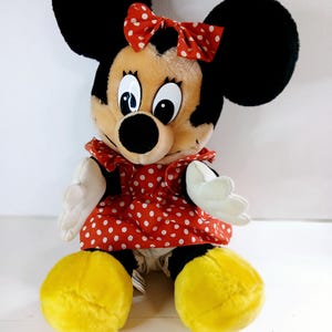 Vintage 1990s Minnie Mouse Plush, stuffed plush doll, 15 inches
