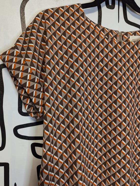 Mod Motion: Vintage Geometric Patterned Blouse Sz… - image 9