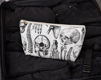 Anatomische schedel make-uptas | Cosmeticazakje met gotisch skelet | Accessoiretas Dark Academia | Occult reisetui | Macabere opberger