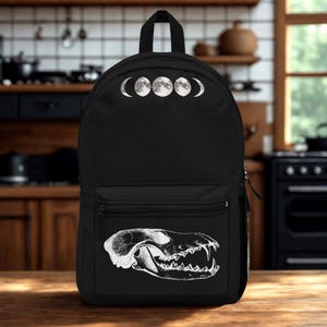 Moon Phases Backpack | Skull Backpack | Dark Academia | Gothic | Ethereal