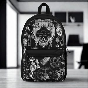Skeleton Backpack: Gothic Witchcraft Design, Alternative Goth Travel Bag