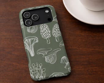 Mushroom Phone Case | Botanical Fungi iPhone Case | Cottagecore Aesthetic Phone Cover | Nature Witch Forest Case