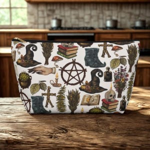 Witchy Accessory Pouch: Gothic Makeup, Tarot & Travel Bag
